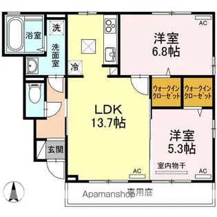アン・ソレイユ【1階】の間取り
