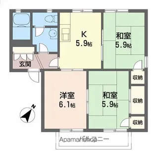 カルムS.J【2階】の間取り