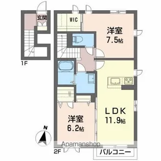 ヴィアソーレB【2階】の間取り