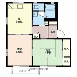 サンライズ杉山【A102号室】の間取り