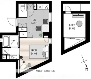 エスセナーリオ市ヶ谷【4階】の間取り