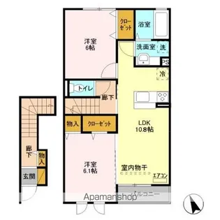 ドッググレイスコート【2階】の間取り