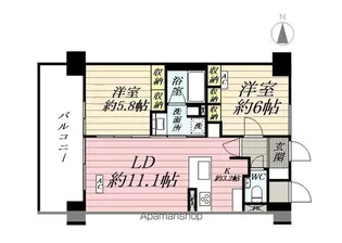 RESIDENCE PLAZA横手駅前【802号室】の間取り