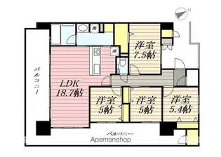 S−RESIDENCE愛宕SOUTH【411号室】の間取り