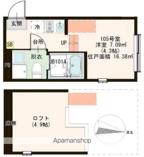 フェリシテ東小岩【1階】の間取り