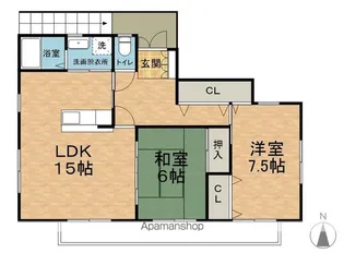 東アパート【2F号室】の間取り