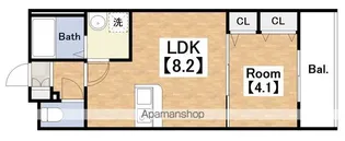 ウェルスクエア万代東【1階】の間取り