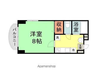 R−1鷹匠【201号室】の間取り