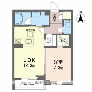 エストグラン虎丸【1階】の間取り