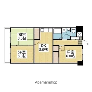 聖和ハイツ 中央棟【411号室】の間取り