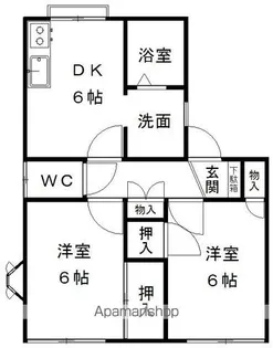 タウニィ宮の前【102号室】の間取り