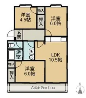 ハイツ橋岡【301号室】の間取り