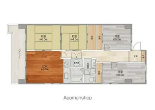 ユートピアレジデンス幸西A【5階】の間取り