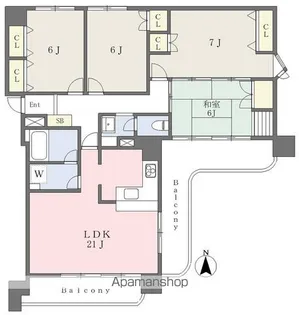 サンハイツ宇多津【11階】の間取り