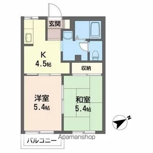 ビューハイツ南町A棟【2階】の間取り