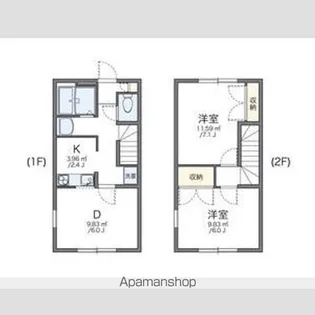レオパレスWESTVALLEY2【304号室】の間取り