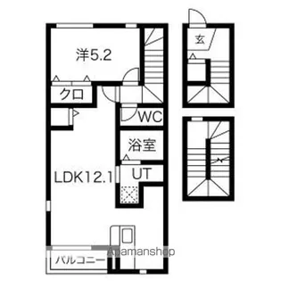 エストポミエ B棟【3階】の間取り