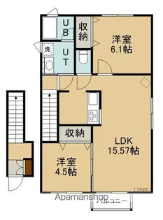 CLAIR SHARM B(クレールシャルムビー)【201号室】の間取り