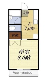 ハイツ大一Ⅰ・Ⅱ【Ⅰ102号室】の間取り