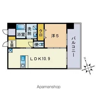 ニューリバー大名【5階】の間取り