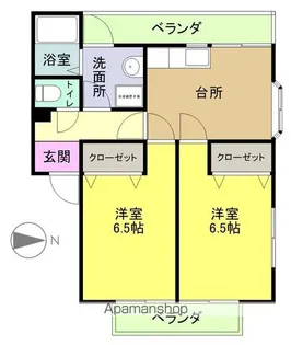 作田コーポ【102号室】の間取り