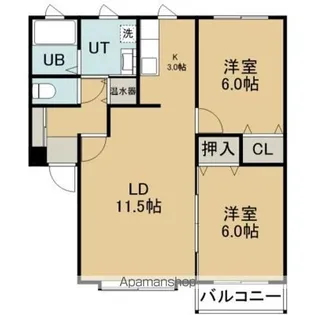 ヒルパイン湯川【305号室】の間取り