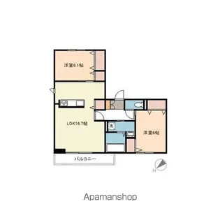 ベルヒルズB【2階】の間取り