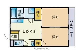 高木ハイツ【2階】の間取り