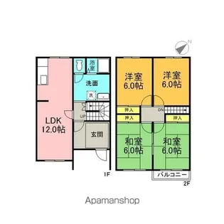 タウンハウスはやま【1階】の間取り