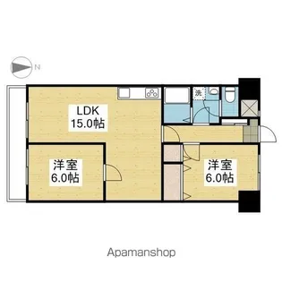 聖和ハイツ 中央棟【518号室】の間取り