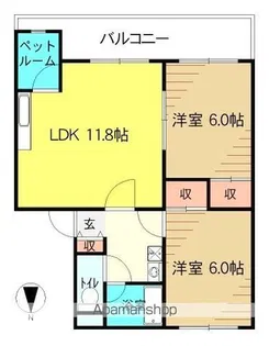 グリーン雅【205号室】の間取り