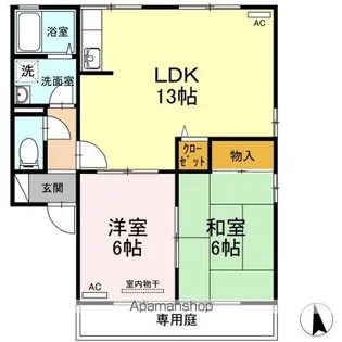 セジュール久万ノ台 A棟【1階】の間取り