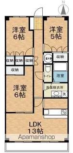 マンション渚【3階】の間取り