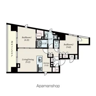 ビーロット日本橋レジデンス【7階】の間取り