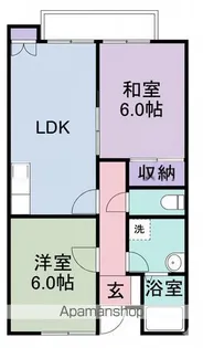 シーク六十谷【203号室】の間取り