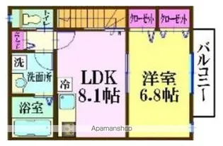 ナリトモ仁戸名D【2階】の間取り