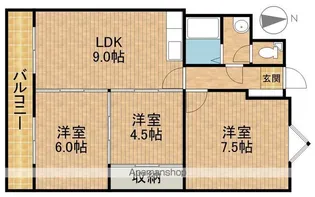 エルコンフォール【1階】の間取り