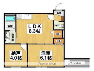 LUANA諏訪ノ森【103号室】の間取り