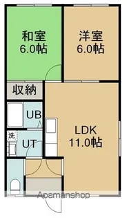コーポ函館Ⅲ【205号室】の間取り