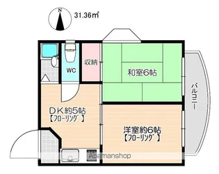 刻勇館駅南【201号室】の間取り
