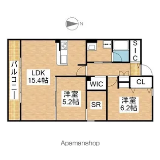 CALM TRES【102号室】の間取り