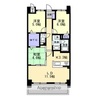 アルファライフ岡山駅西【3階】の間取り