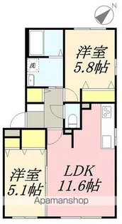 ユージュリイ【1階】の間取り