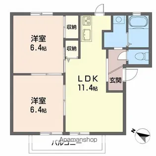 ガーデンハイツ・古谷【2階】の間取り