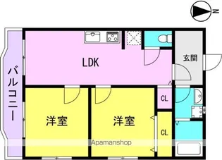 南武庫之荘ハイツ【105号室】の間取り