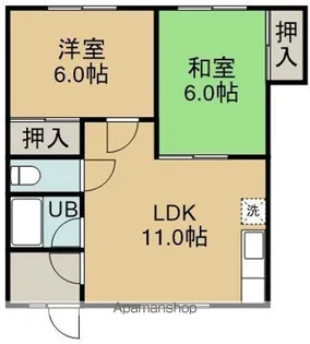 ハイツ棟方【101号室】の間取り