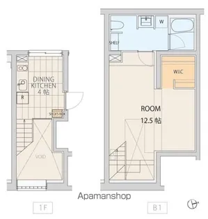 エスセナーリオ市谷薬王寺【103号室】の間取り