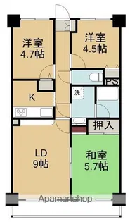 ライオンズマンション函館湯の川【1007号室】の間取り