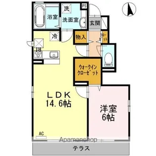 チャコット桜堤【1階】の間取り