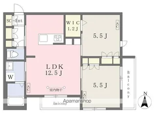 メゾンルミエール【203号室】の間取り